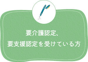 要介護認定、要支援認定を受けている方